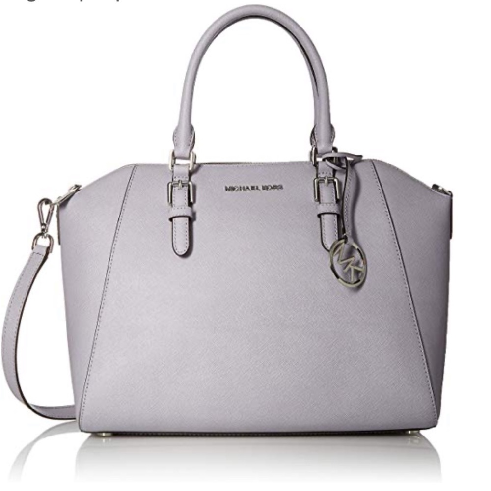 Michael Kors Ciara lilac large leather satchel